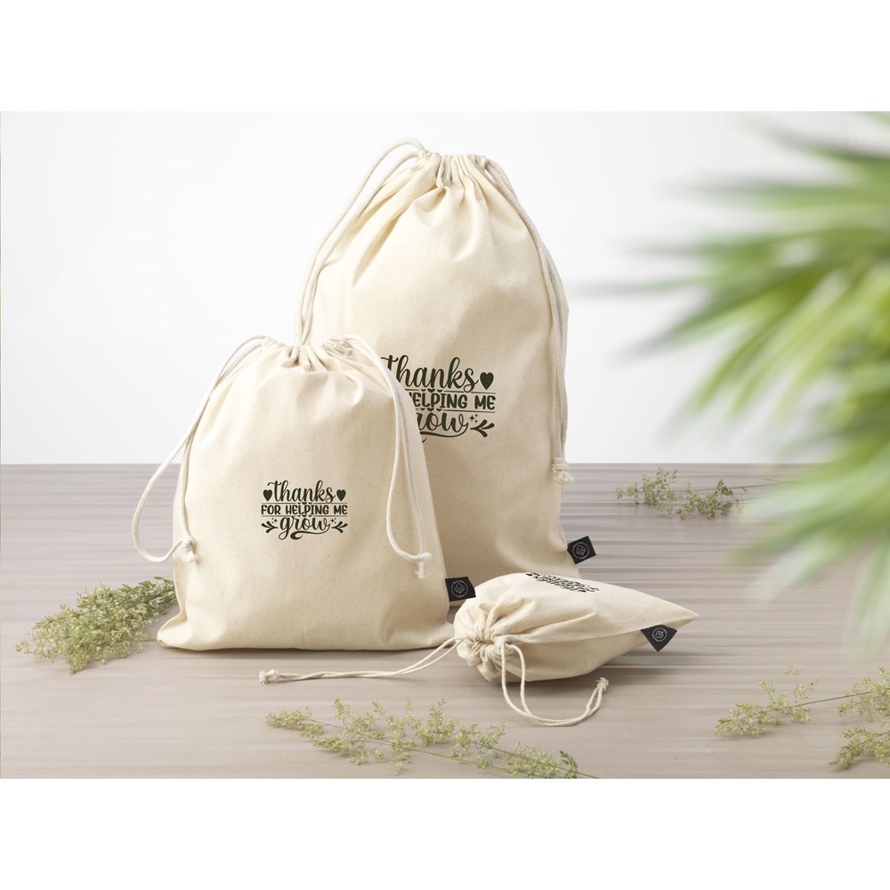 Gift Pouch Naturel GRS Recycled Cotton (150 g/m²) L