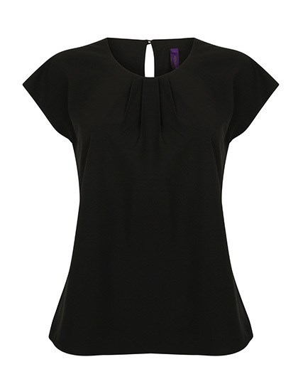 Henbury - Ladies´ Pleat Front Short Sleeve Blouse