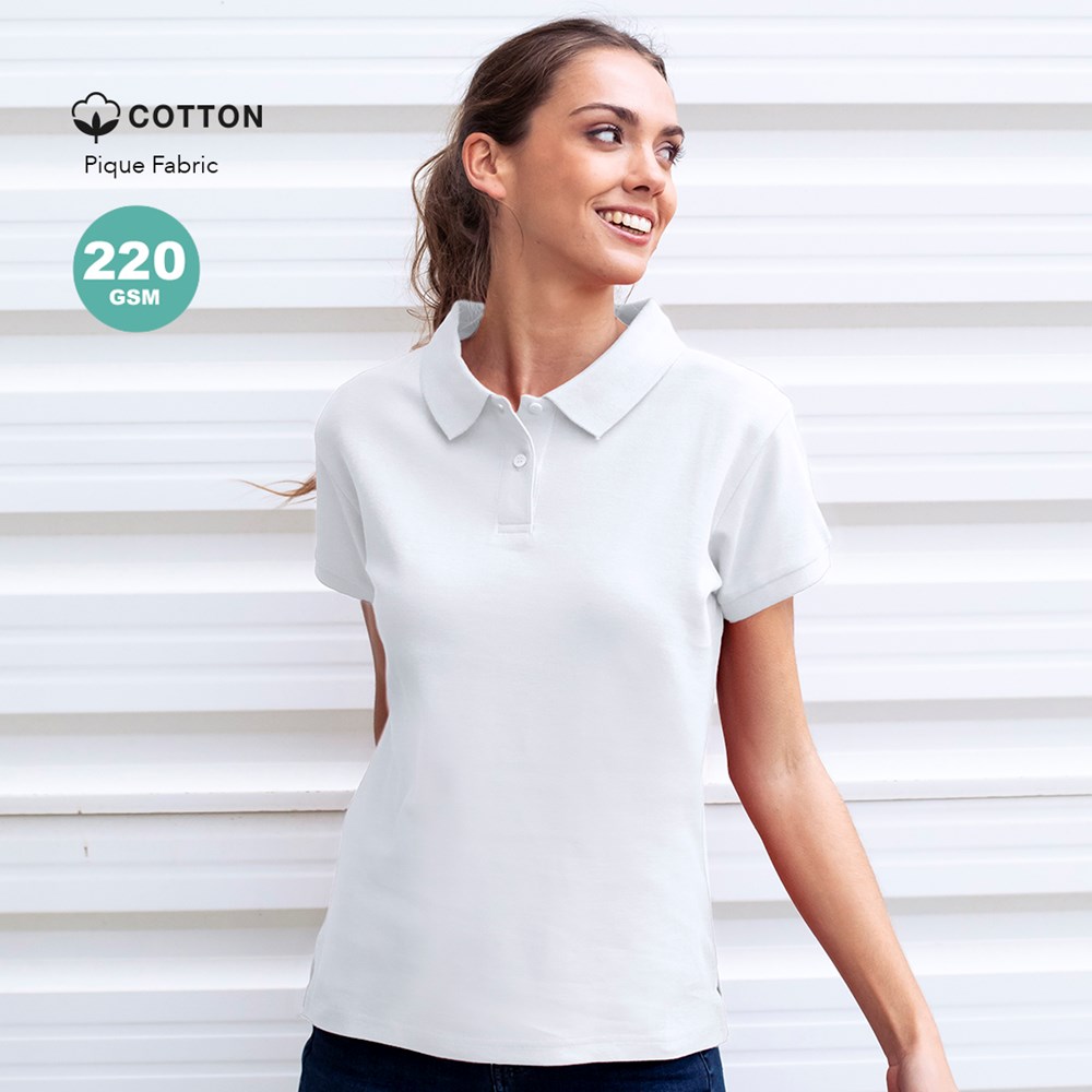 Erwachsene Frauen Weiß Polo-Shirt Koupan