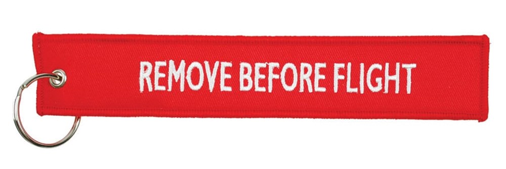 Hangtag "Remove before flight" 