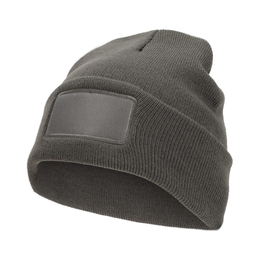 Nilton's Strickmütze mit Label - Dunkelgrau (PMS Cool Grey 11c) / Dunkelgrau